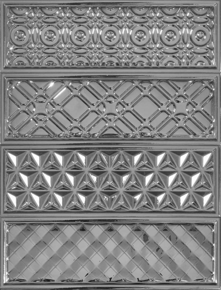 Декор Garden Dec Geometry PVD Plata 10х30 глянцевая Heralgi Декор Garden Dec Geometry PVD Plata 10х30 глянцевая Heralgi