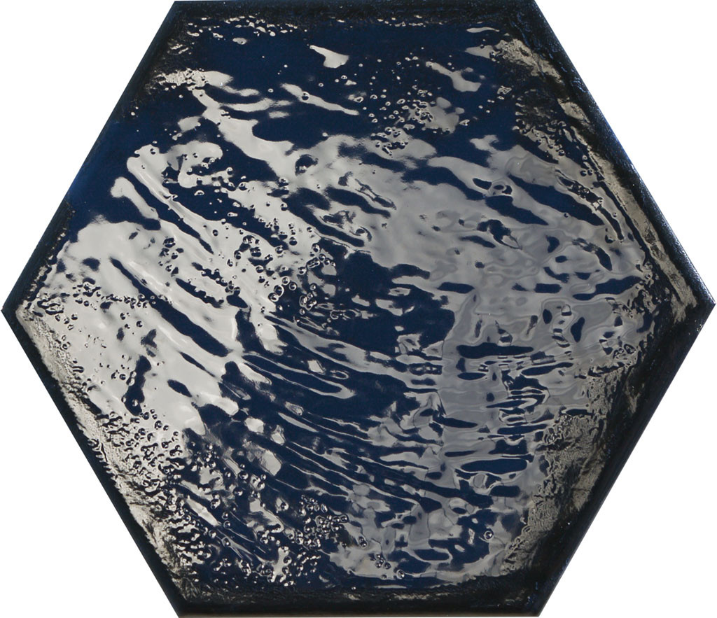 Плитка Prissmacer Rain Blue Hex глянцевая синий Плитка Prissmacer Rain Blue Hex глянцевая синий