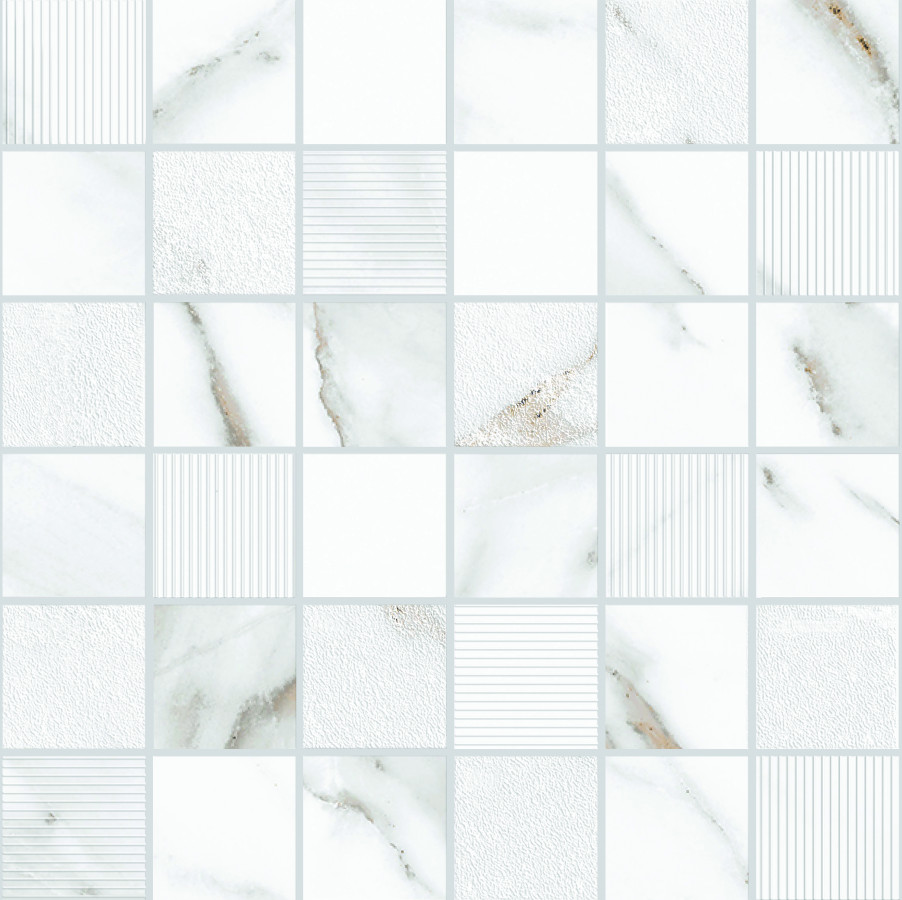 Плитка Eletto Ceramica 30x30 мозаика Калакатта Серая/Calacatta Grey Mosaic глянцевая Плитка Eletto Ceramica 30x30 мозаика Калакатта Серая/Calacatta Grey Mosaic глянцевая