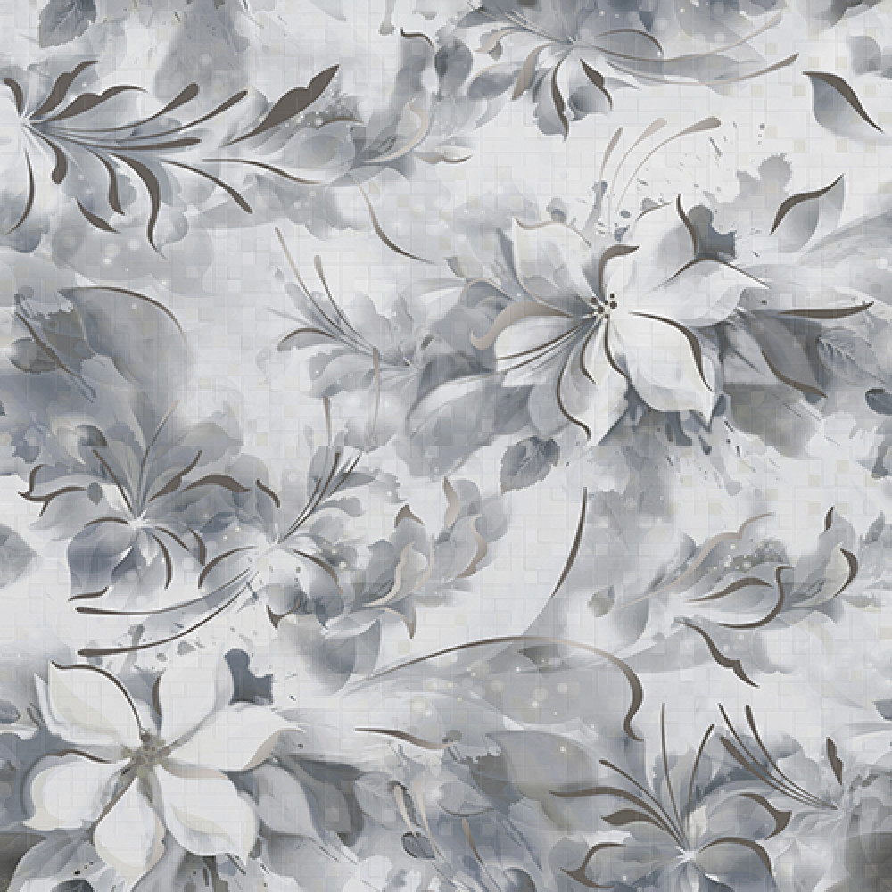 Керамическая плитка 63x63 Панно Pixel gris fiori 1c 2шт глянцевая серый Керлайф Керамическая плитка 63x63 Панно Pixel gris fiori 1c 2шт глянцевая серый Керлайф
