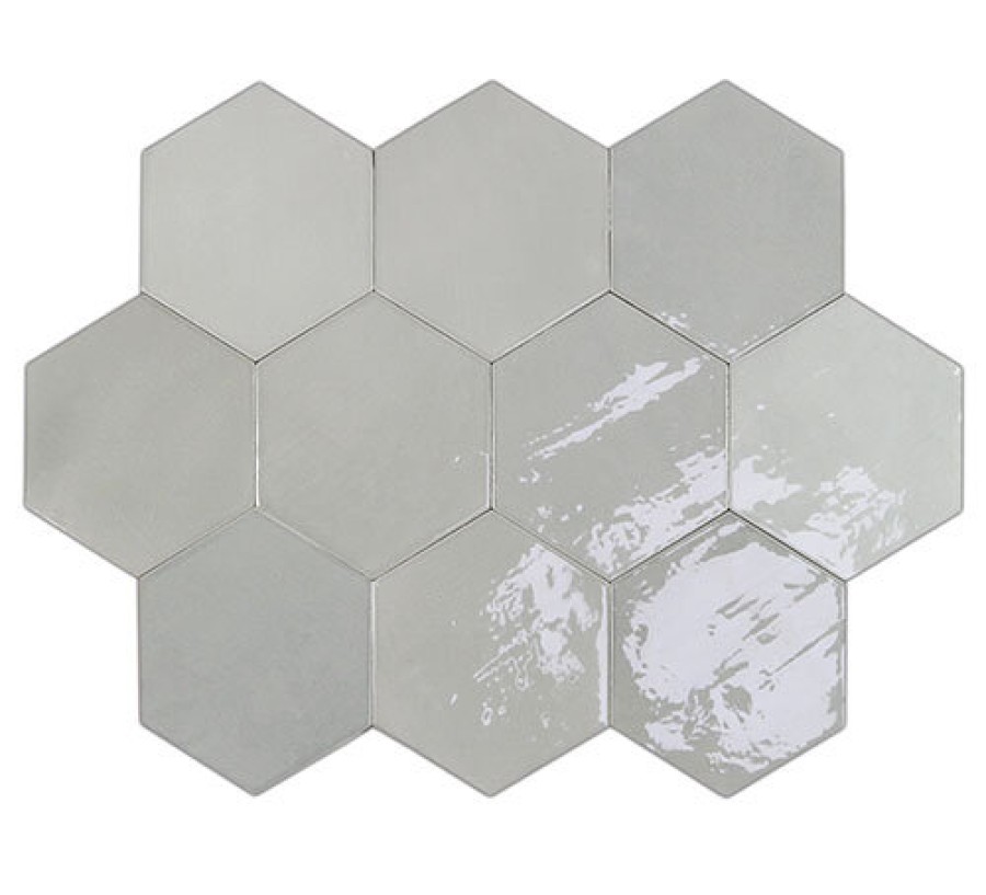 Плитка 12x11 11мм Zellige Hexa Grey 122079 глянцевая серый однотонная, краска, штукатурка Wow Плитка 12x11 11мм Zellige Hexa Grey 122079 глянцевая серый однотонная, краска, штукатурка Wow