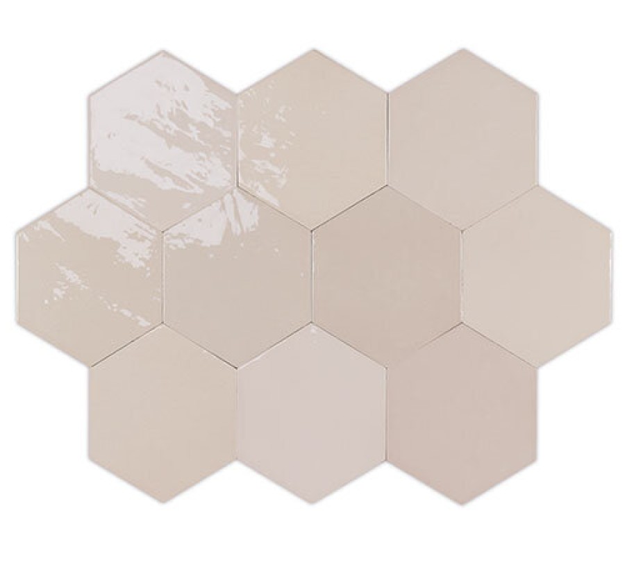Плитка 12x11 11мм Zellige Hexa Nude 122080 глянцевая бежевый однотонная, краска, штукатурка Wow Плитка 12x11 11мм Zellige Hexa Nude 122080 глянцевая бежевый однотонная, краска, штукатурка Wow