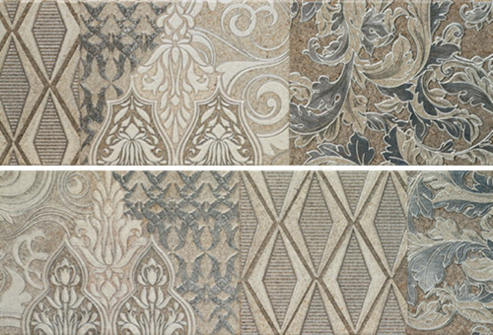 Керамическая плитка 75x25 Ros. 7514 Composicion living II gris матовая серый Porcelanite Dos Керамическая плитка 75x25 Ros. 7514 Composicion living II gris матовая серый Porcelanite Dos