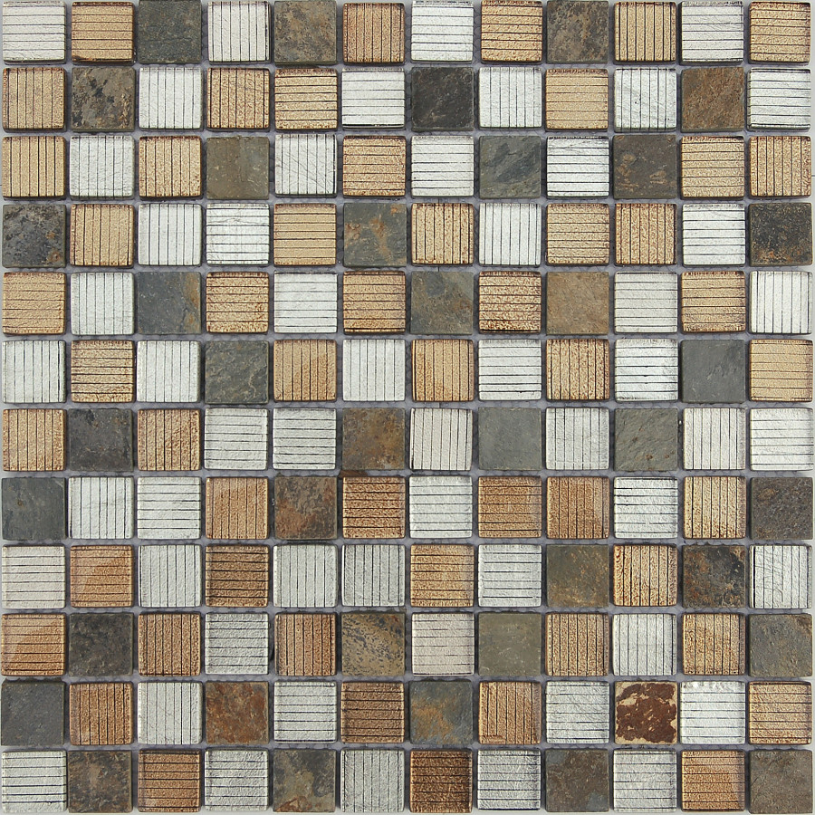 Мозаика из стекла камня металла Alcantara Ruggine 23x23x8 LeeDo Мозаика из стекла камня металла Alcantara Ruggine 23x23x8 LeeDo