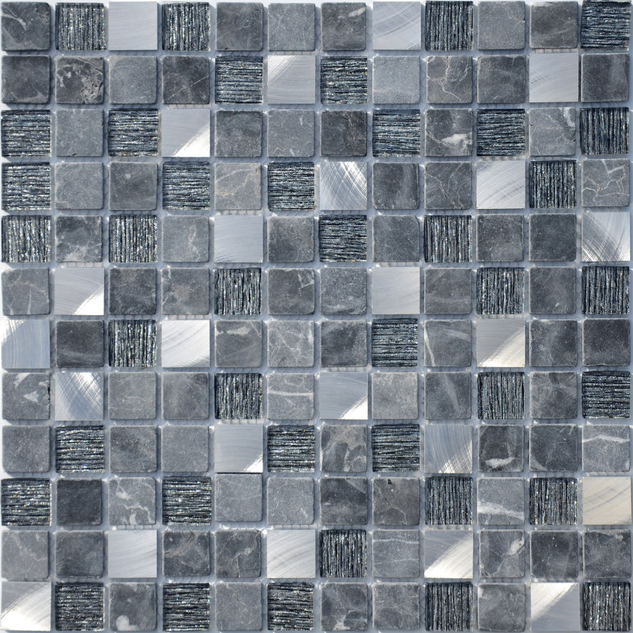 Мозаика из стекла камня металла Black Velvet 23x23x4 LeeDo Мозаика из стекла камня металла Black Velvet 23x23x4 LeeDo
