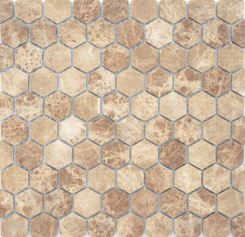Мозаика из натурального камня Emperador light MAT hex 18x30x6 LeeDo Мозаика из натурального камня Emperador light MAT hex 18x30x6 LeeDo