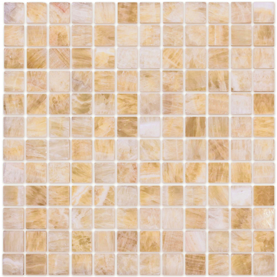 Мозаика из натурального камня Onice beige POL 23x23x8 LeeDo Мозаика из натурального камня Onice beige POL 23x23x8 LeeDo