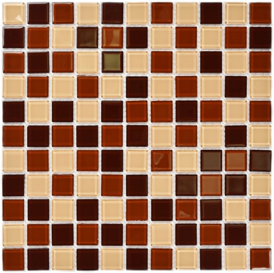 Мозаика 30x30 4мм Плитка декоративная стеклянная Toffee mix 4*25*25 бежевый Bonaparte Мозаика 30x30 4мм Плитка декоративная стеклянная Toffee mix 4*25*25 бежевый Bonaparte