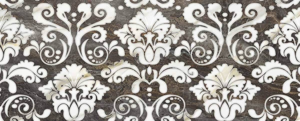 Плитка 58x24 Sublime damasco calacata декор настенный глянцевая серый Unicer Плитка 58x24 Sublime damasco calacata декор настенный глянцевая серый Unicer