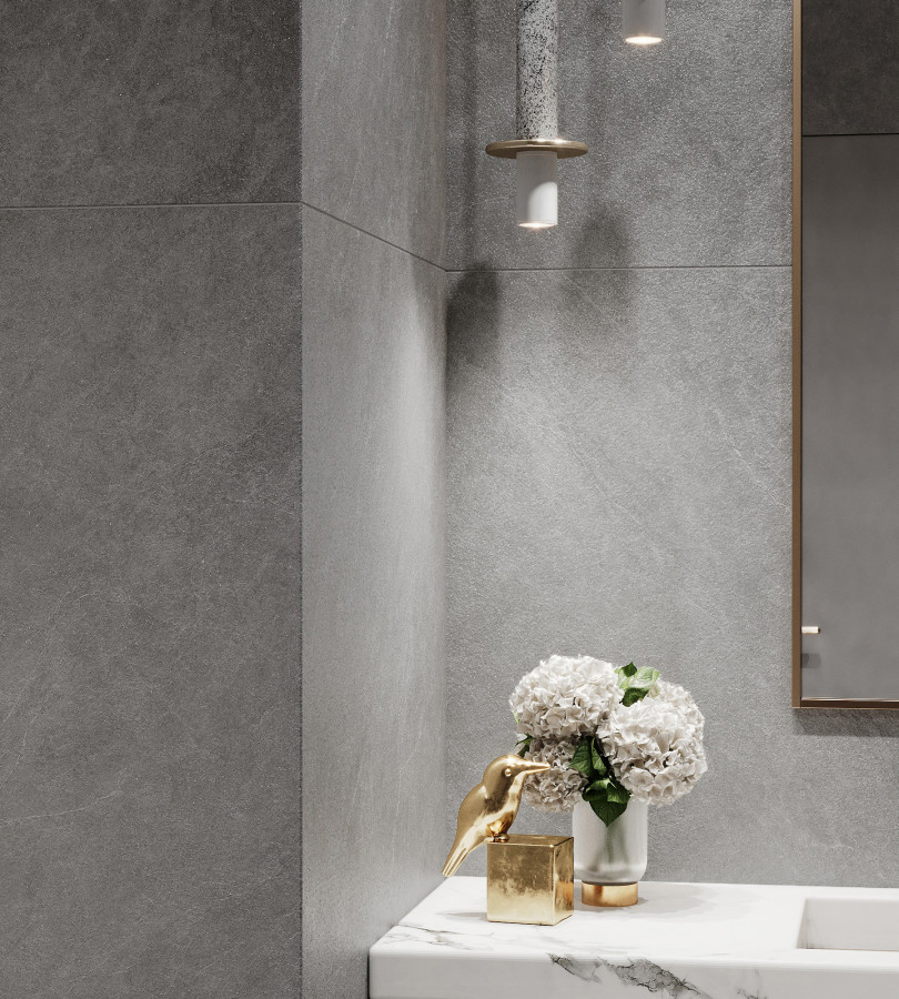 Керамогранит 160x80 9мм матовая с микрогранулами CZ-SL02-B Listello Gris серый камень Arcadia Ceramica Керамогранит 160x80 9мм матовая с микрогранулами CZ-SL02-B Listello Gris серый камень Arcadia Ceramica