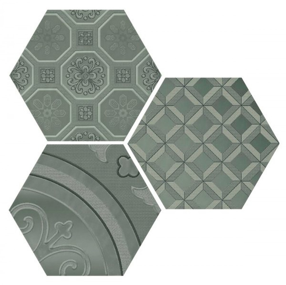 Керамическая плитка 18x18 Dec. Vodevil grey 3 pz/3шт/комп. глянцевая серый Cifre Керамическая плитка 18x18 Dec. Vodevil grey 3 pz/3шт/комп. глянцевая серый Cifre