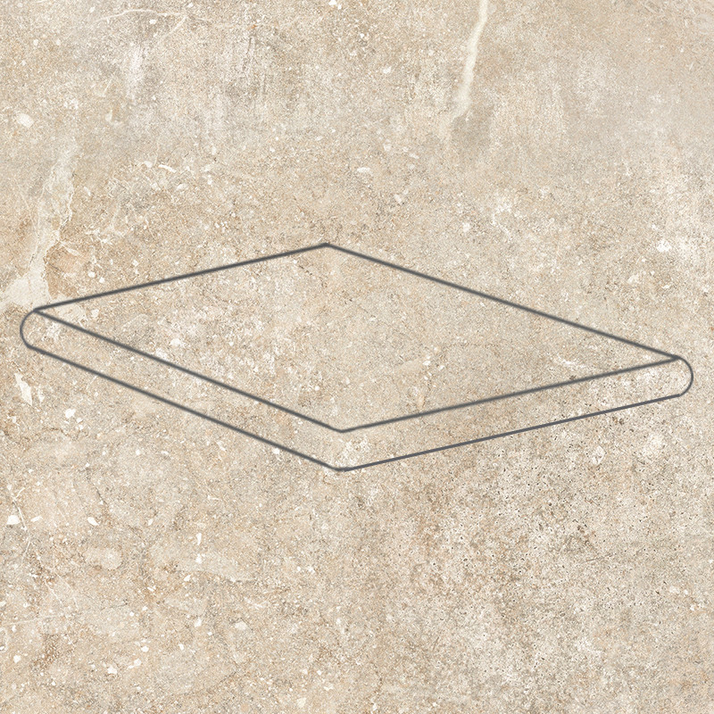 Ступень угловая 33x33 Petra Anti Slip Round. Beige противоскользящая Gres de Aragon Ступень угловая 33x33 Petra Anti Slip Round. Beige противоскользящая Gres de Aragon