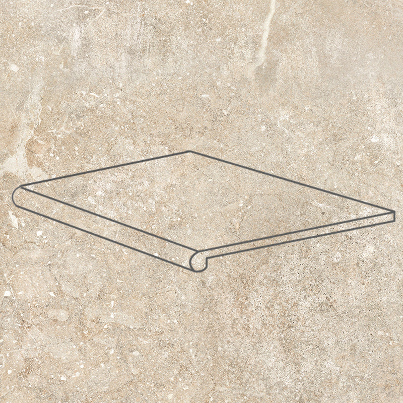 Ступень фронтальная 33x30 Petra Anti Slip Round. Beige противоскользящая Gres de Aragon Ступень фронтальная 33x30 Petra Anti Slip Round. Beige противоскользящая Gres de Aragon