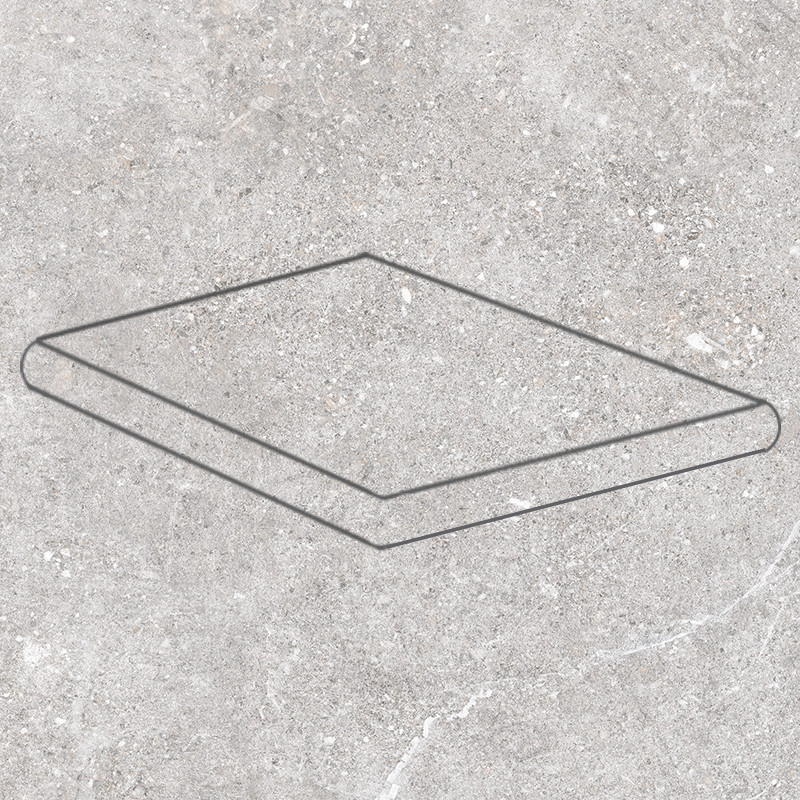 Ступень угловая 33x33 Petra Anti Slip Round. Gris противоскользящая Gres de Aragon Ступень угловая 33x33 Petra Anti Slip Round. Gris противоскользящая Gres de Aragon