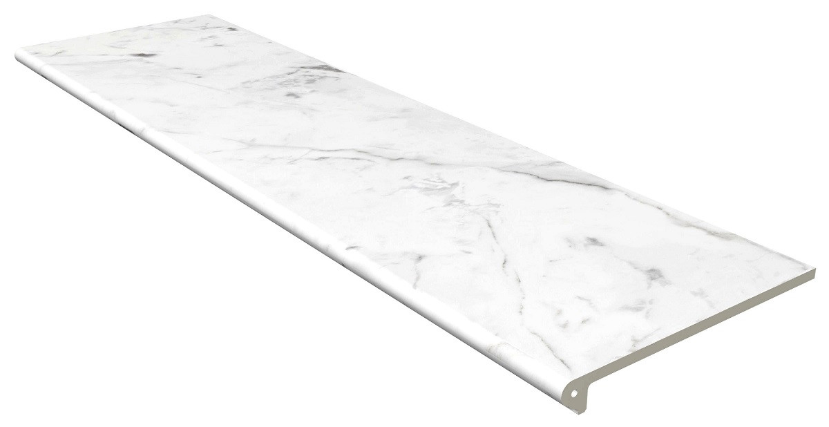 Ступень фронтальная 120x33 Marble Smooth Round. Carrara Blanco матовая Gres de Aragon Ступень фронтальная 120x33 Marble Smooth Round. Carrara Blanco матовая Gres de Aragon