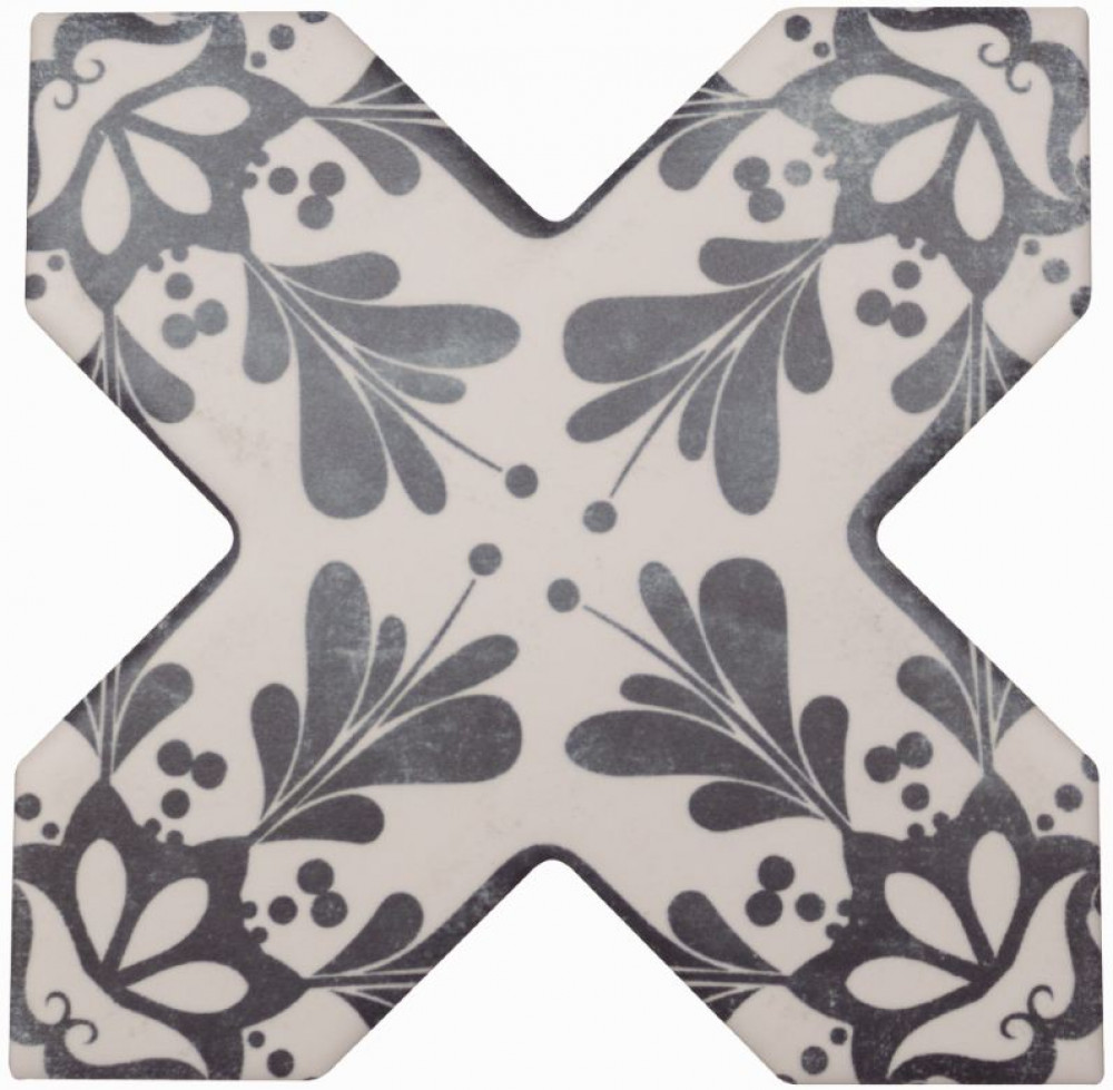 Керамогранит Cevica 13x13 Becolors Cross Dec. Stencil Navy матовая Керамогранит Cevica 13x13 Becolors Cross Dec. Stencil Navy матовая