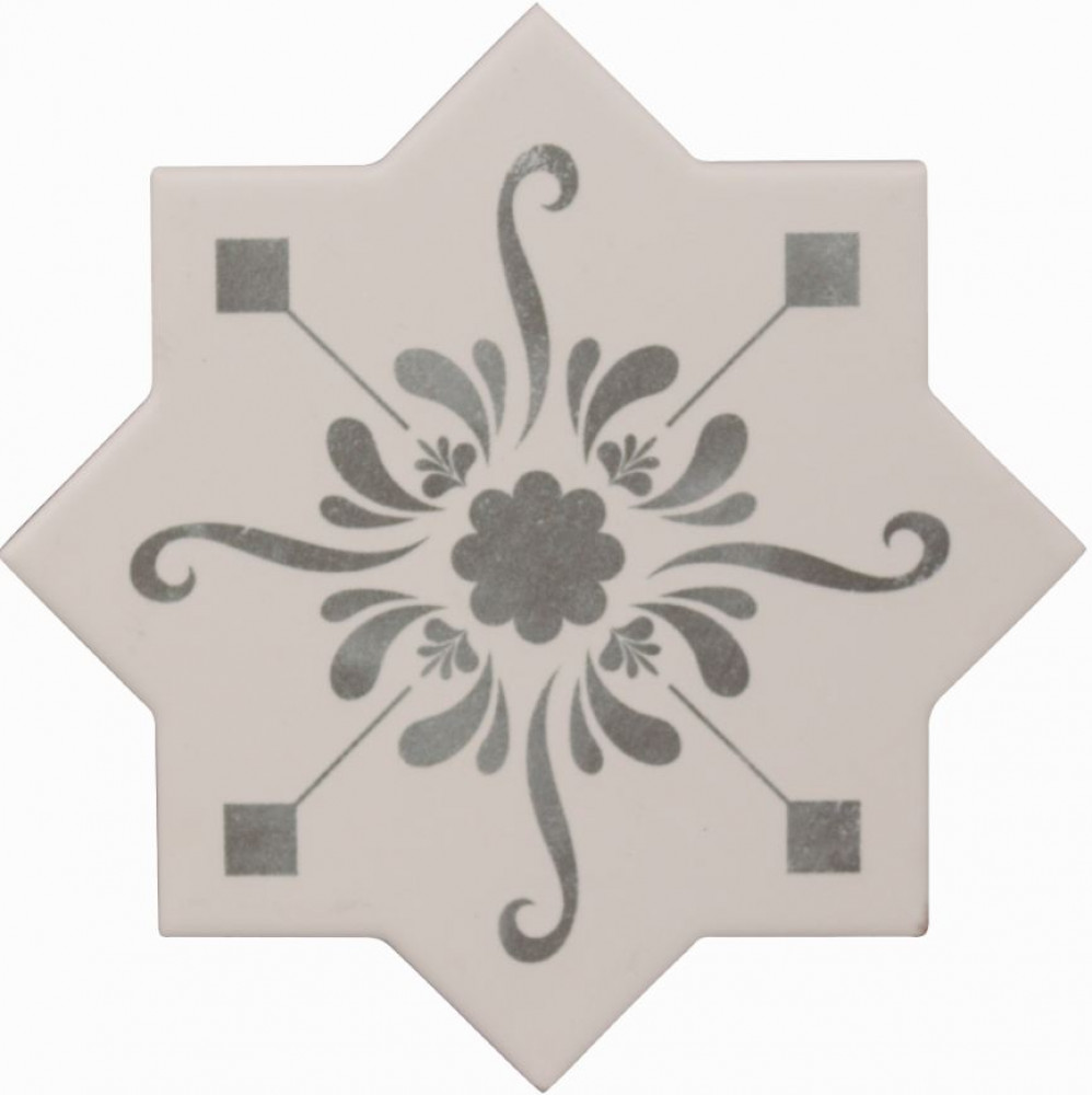 Керамогранит Cevica 13x13 Becolors Star Dec. Stencil Grey матовая Керамогранит Cevica 13x13 Becolors Star Dec. Stencil Grey матовая