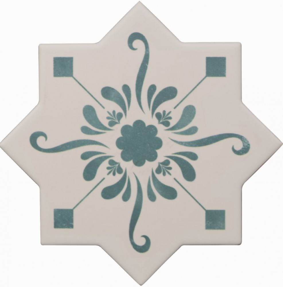 Керамогранит Cevica 13x13 Becolors Star Dec. Stencil Lagoon матовая Керамогранит Cevica 13x13 Becolors Star Dec. Stencil Lagoon матовая